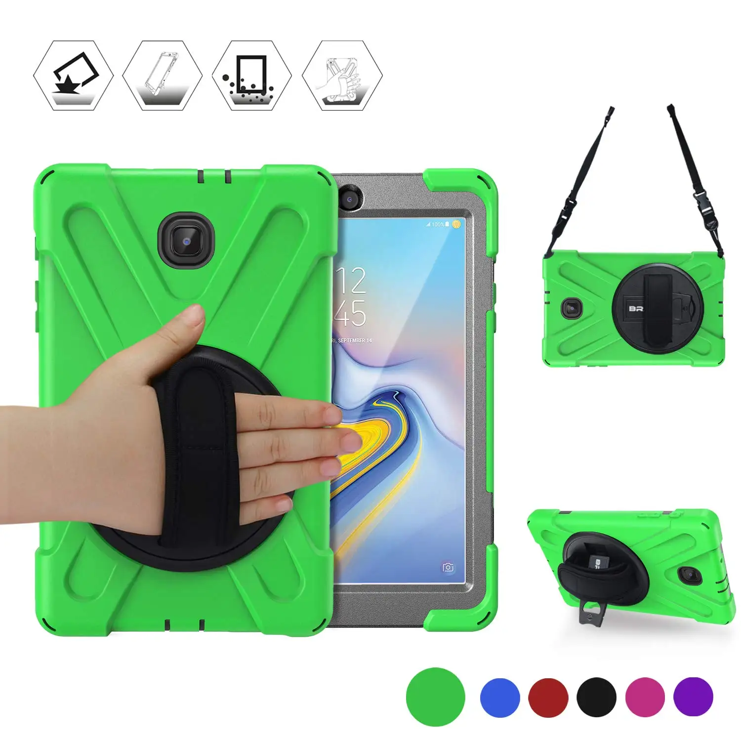 

Conelz For Samsung Tab A 8.0 T387(2018) Tablet Case Hybrid Shockproof Heavy Duty Defender Armor Case Kickstand Strap