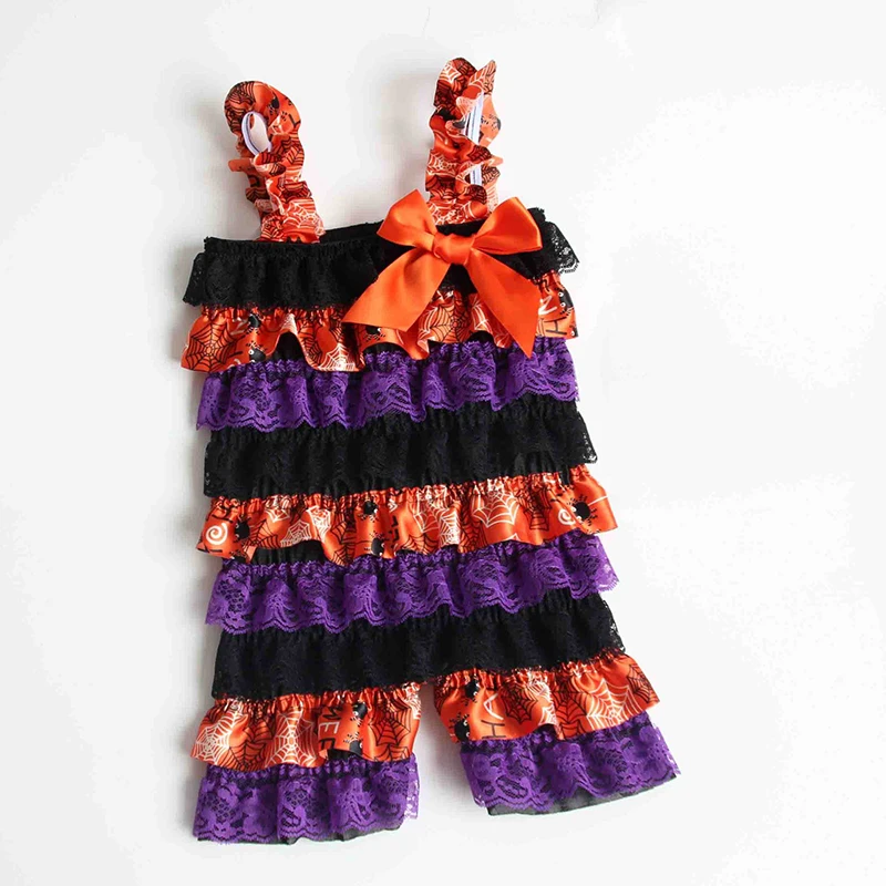 Модный милый детский комбинезон для маленьких девочек летний кружевной с бантом