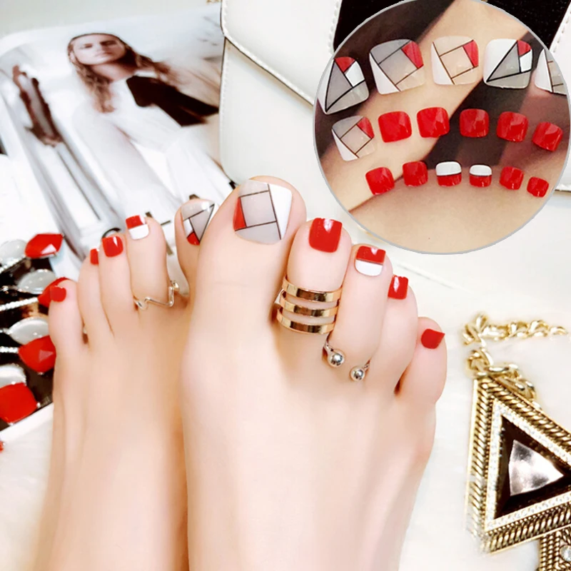 24 шт./лот летние ногти новый узор сексуальные женские нашивки для ногтей девочек