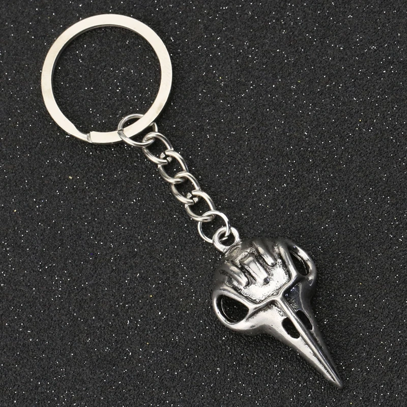 Ворон Череп брелок птица ворона Винтажное кольцо в стиле ретро стимпанк викингов