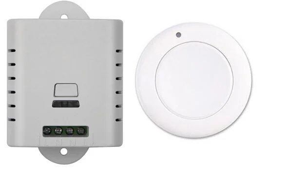 

New AC85V 110V 120V 220V 250V 1CH Wireless Remote Control Switch System Receiver & White wall Panel Sticky Remote