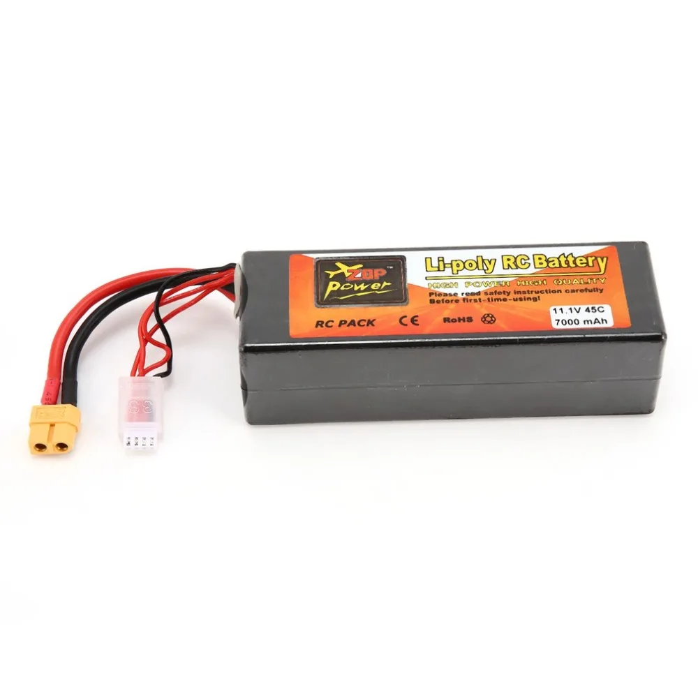 ZOP мощность 11,1 В 7000 мАч 45C 3S 1P Lipo батарея XT60 разъем Перезаряжаемый для RC гоночный Дрон Квадрокоптер вертолет модель автомобиля лодки