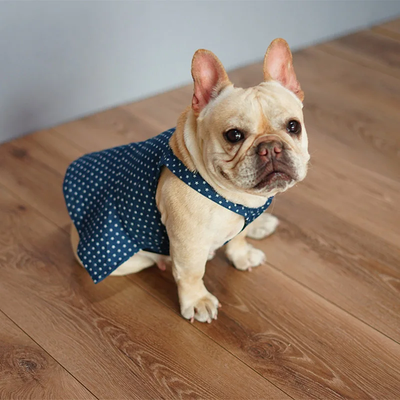 HSWLL милое платье в горошек с лентой для собак Одежда Уютная рубашка без рукавов