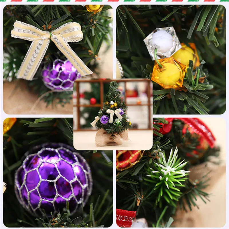 3 шт./лот золотая фиолетовая красная мини искусственная Рождественская елка для