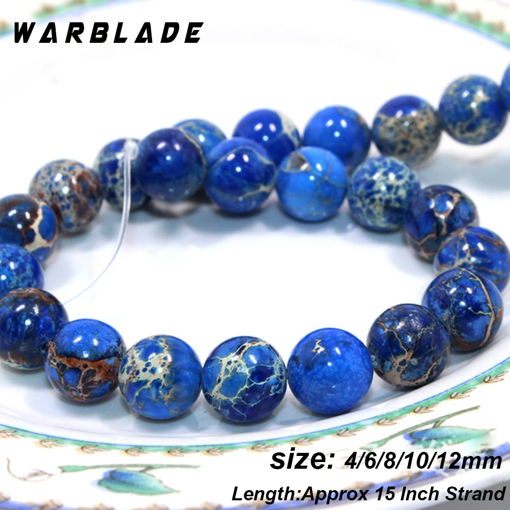 WBL сапфировые Бусы из натурального камня Круглые синие Бусины Из Камня 4 мм 6 8 10