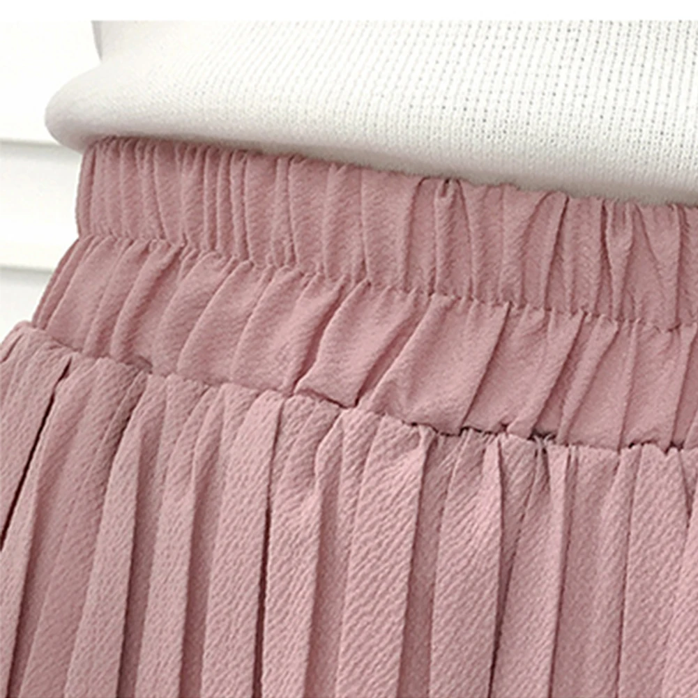 Новые Женские однотонные модные плиссированные широкие брюки с эластичной