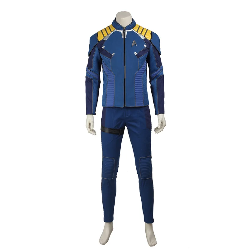 Startreks Beyond cosplay Commander, костюм из саржи, синий костюм, мужская униформа на Хэллоуин, обувь для карнавального костюма - Цвет: Costume Only