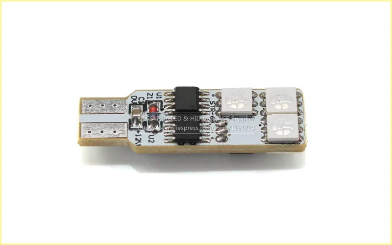2x 5050 SMD RGB T10 194 168 W5W Car Reading Wedge Light Lamp 6 LED 16 Colors Bulb With 24keys Remote Controller Flash/Strobe | Автомобили