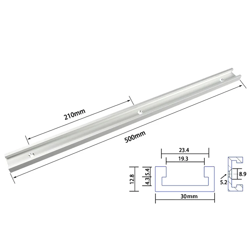 1Pc 500mm T-track NEW Aluminium Alloy T-tracks Slot Miter Track and Miter Bar Slider Table Saw Miter Gauge Rod Woodworking Tools Workbench DIY - Цвет: 1Pc 500mm T-track