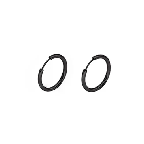 1pair Black Лаконичные мужские Wo для мужчин s для девочек и женщин, высококачественные гладкие круглые сережки, медицинские антиаллергенные ювелирные изделия из нержавеющей стали - Окраска металла: 1pair Black