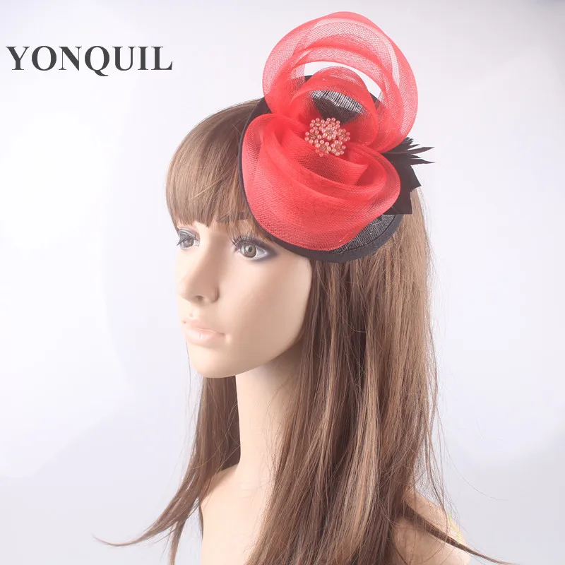 Церковная винтажная Вуалетка Sinamay головной убор с петлями из кринолина