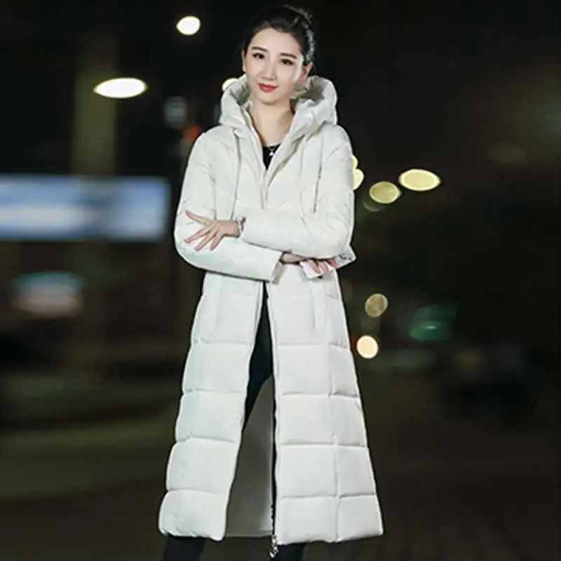 6XL Plus size Women Down Cotton Jacket 2018 Winter New Thickened Hooded Female Cotton Coat Female long Jacket Parkas WZ741