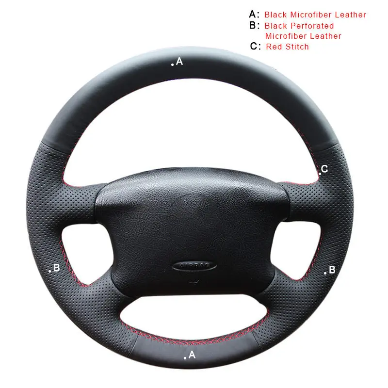 Microfiber Leather Автомобильная Оплетка на руль для Volkswagen VW Passat B5 1996-2005 Golf 4 1998-2004 Seat Alhambra ручная швейная кожа - Название цвета: Microfiber Leather