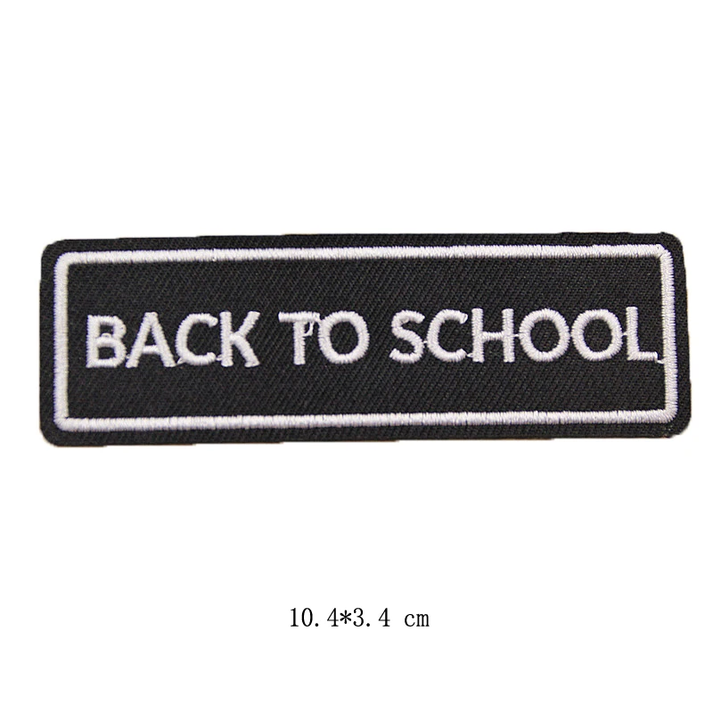 Черные вышитые полосы ткани Значки для одежды заплатки на рюкзак утюжок