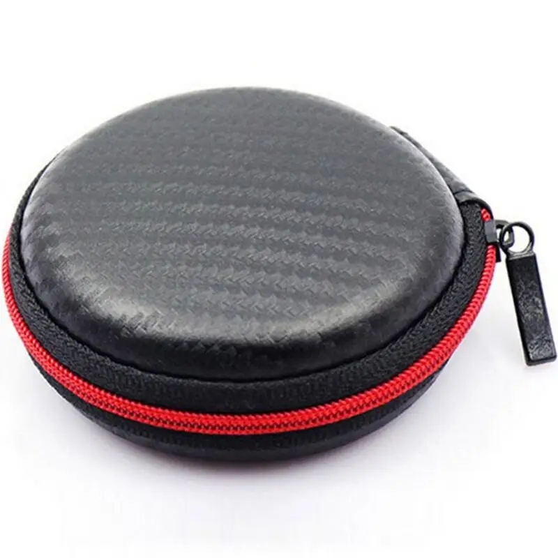 

Circular coin purse black color red zipper