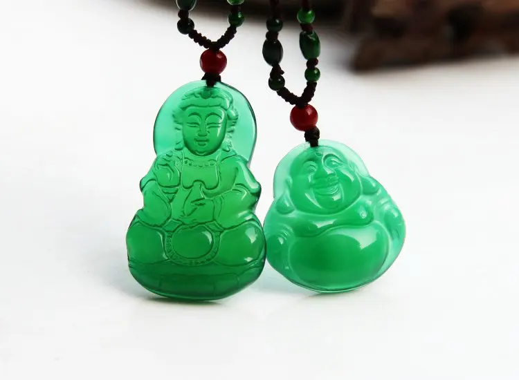 Ожерелье с изумрудным кристаллом из ледяного агата Гуаньинь Майтрея Будда для мужчин и женщин от AliExpress WW