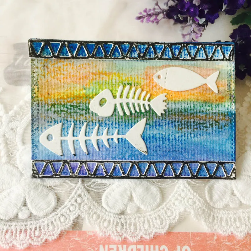 Скрапбук металлический нож для выбивания рыбы форма из углеродистой стали