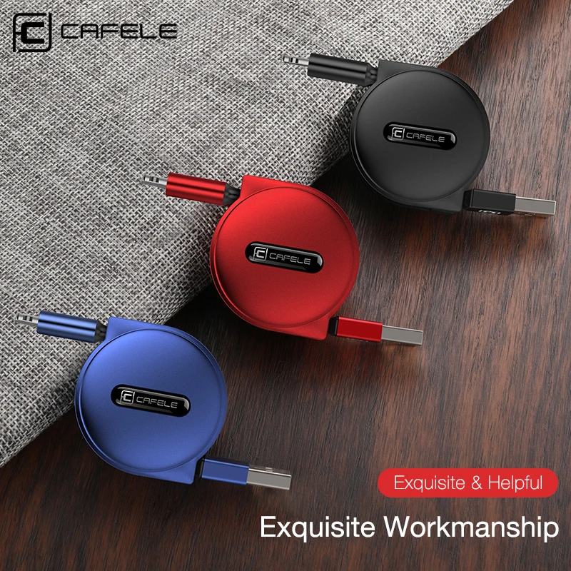 CAFELE выдвижной usb-кабель для iPhone X XS 8 7 6 S Plus Синхронизация данных Pin Apple Phone Mini