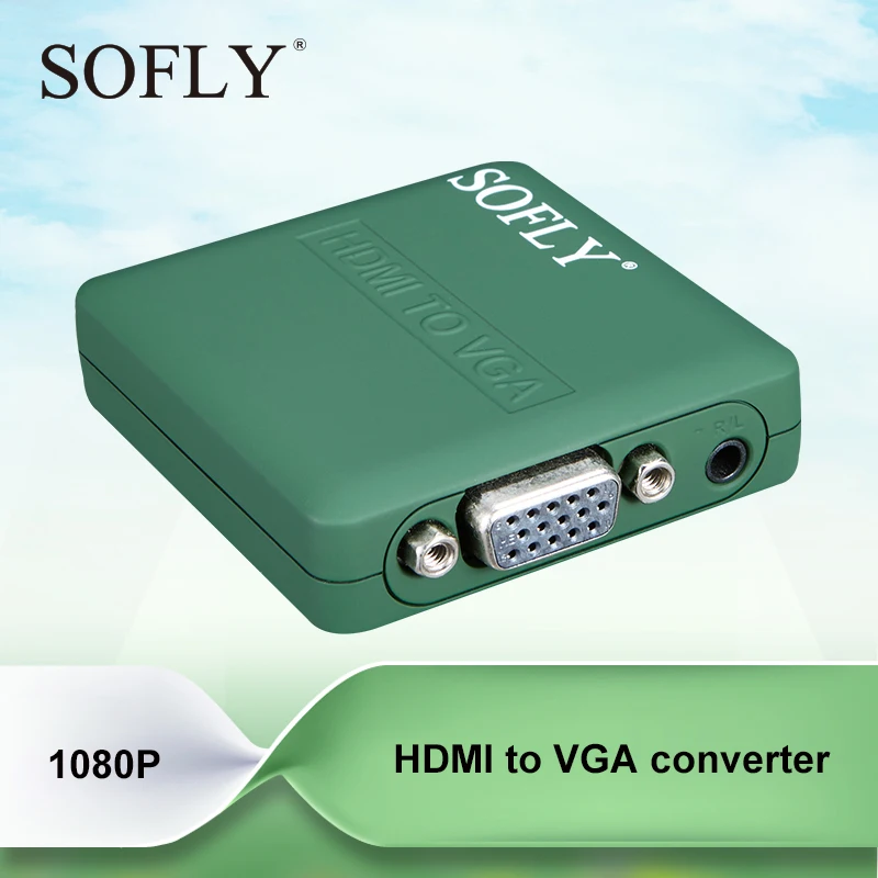 Plastic Mini HDMI to VGA + R/L converter | Электроника