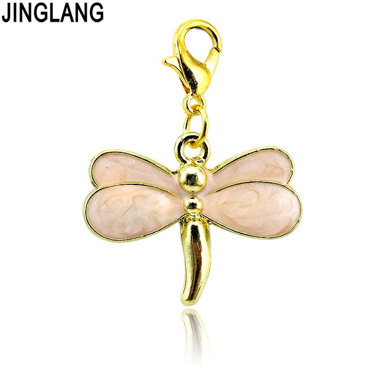 

JINGLANG модные подвески золотистого цвета застежка-лобстер 4 цвета Стрекоза животные DIY ювелирные аксессуары
