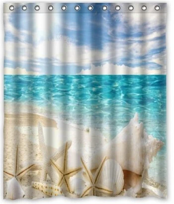 Standard-Store Custom Summer Beach with Wonderful Shells Shower Curtain 60" x 72" | Дом и сад