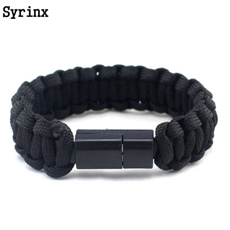 Black color Быстрый Плетеный Камуфляжный Micro USB браслет зарядное устройство кабель для зарядки и передачи данных кабель синхронизации для iPhone 6S X XS 7 8 Android телефонный кабель - Тип штекера: Black color