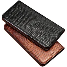 Phone Case For Meizu 15 Plus Lite Lizard Grain Flip Case Magnetic Stand Genuien Leather Phone Cover