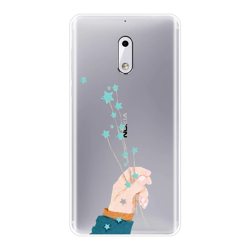Чехол для телефона из ТПУ Nokia 7 Plus X6 силиконовая Мягкая задняя крышка с цветочным