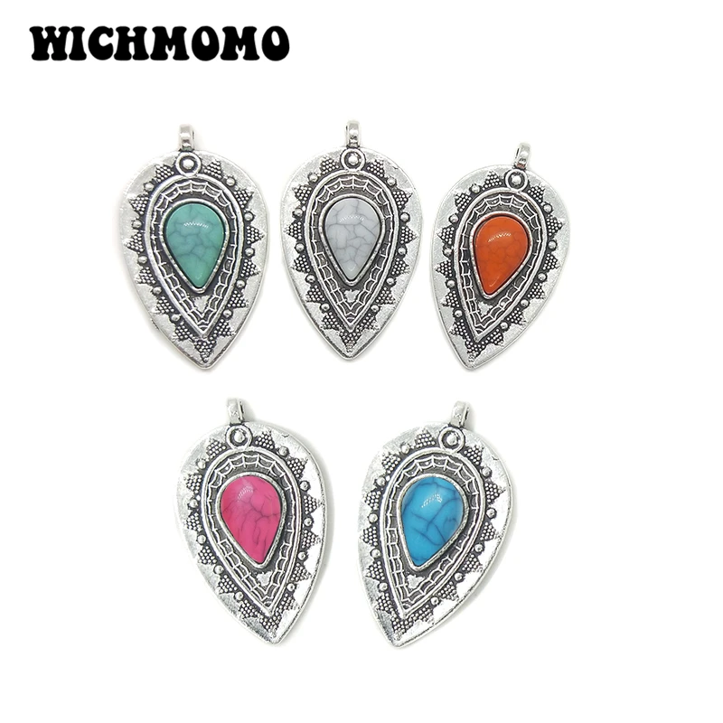 4 шт. винтажные Подвески в виде капли воды 35 мм|charms big|charm pendantsilver charm pendant |