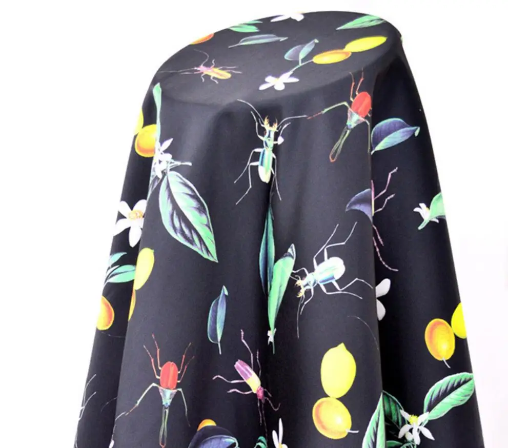 2 метра печати муравья фрукты цветок полиэфирная ткань для одежды шитье модное