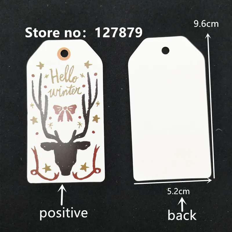50 шт. Веселые бирки для рождественских подарков белая бумажная бирка с хлопковая