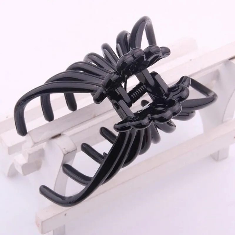 Черные заколки для волос 1 шт. пластиковые женщин заколка-краб девочек головной