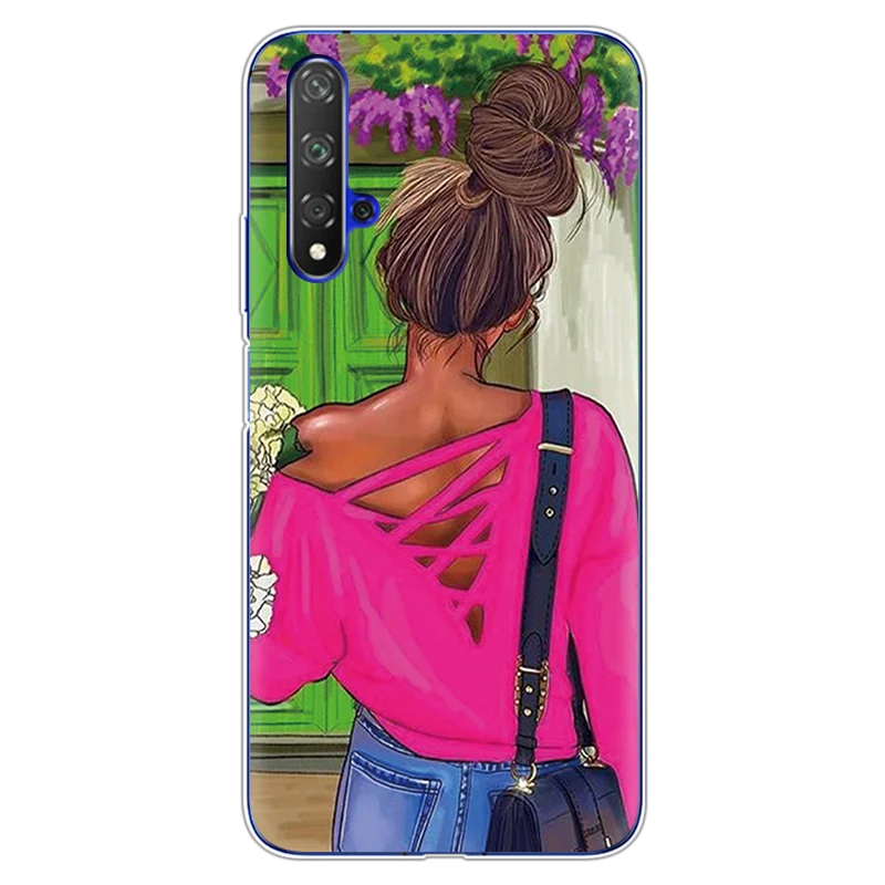 0cmeihon Модные черно-коричневые накладки для мамы и дочки, для huawei Honor 20, чехол s 6,2", мягкие чехлы из ТПУ для huawei Honor 20 Pro, чехол - Цвет: 0cmeihon