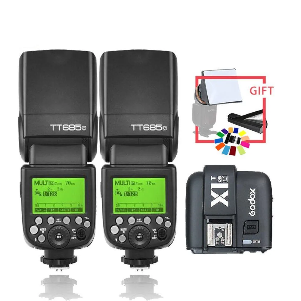 

2 * Godox TT685C 2,4G фотовспышка Беспроводная и набор триггеров X1C CD15