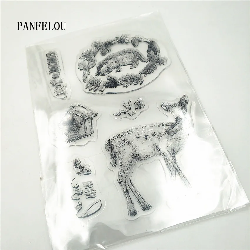 Прозрачный силиконовый штамп PANFELOU Sika deer/печать сделай сам для