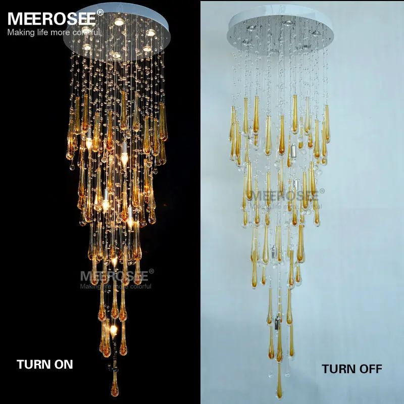 Роскошные хрустальные потолочные светильники Lamparas De Techo золотистое синее