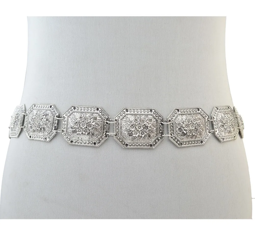 Цыганский винтажный цветной металлический резьбовой цветок Племенной боди