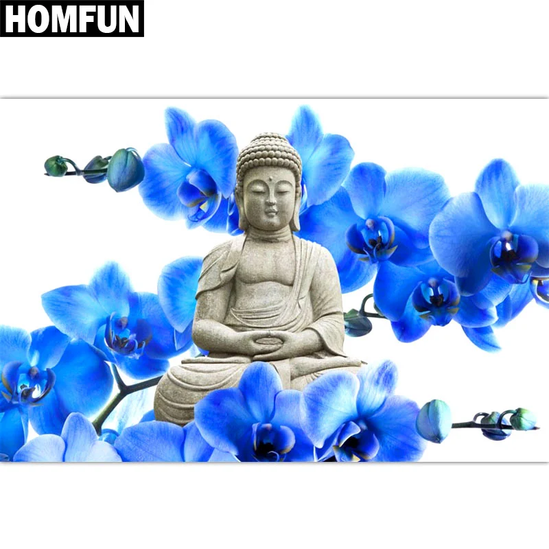 Алмазная 5D картина HOMFUN Орхидея Будда вышивка крестиком полная выкладка