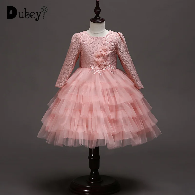 2018 новое осенне-зимнее платье принцессы с длинным рукавом для маленькой девочки