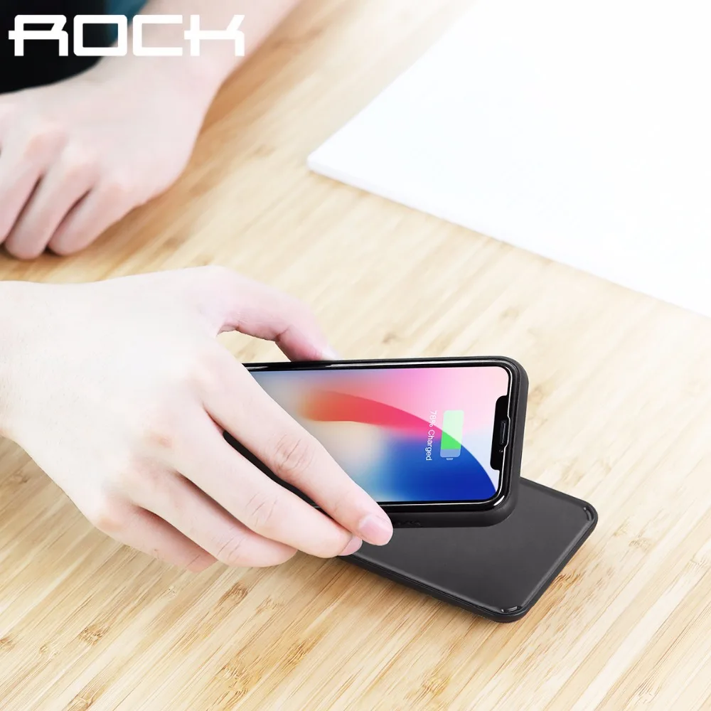 ROCK QI 5000 мАч ультра тонкий внешний резервный аккумулятор зарядное устройство