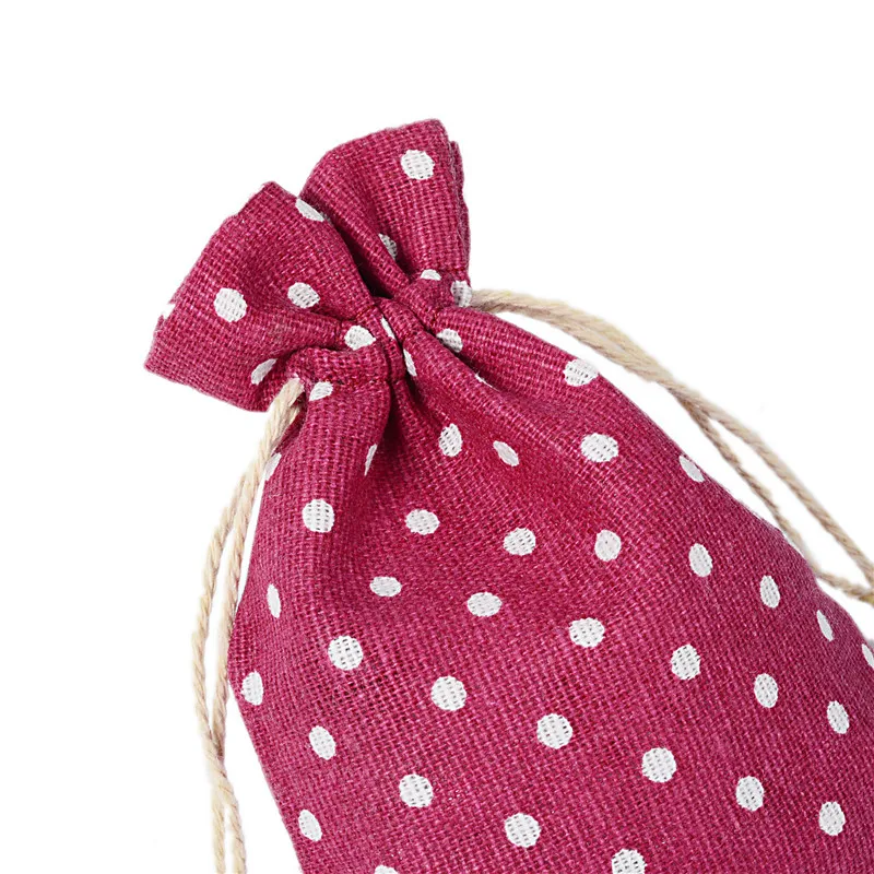 LANWAYLUCKY Dots Дизайн Двойной шнурок из хлопка и льна муслиновые маленькие подарочные
