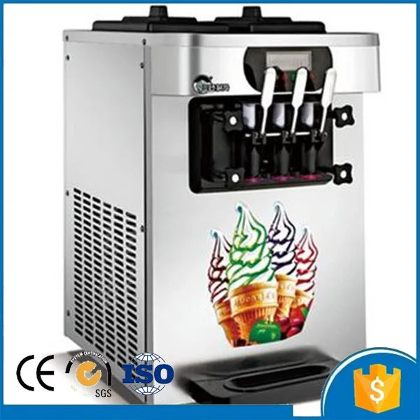 Настольная машина для производства мороженого 220 В 3 вкуса|soft serve|ice cream making machineice