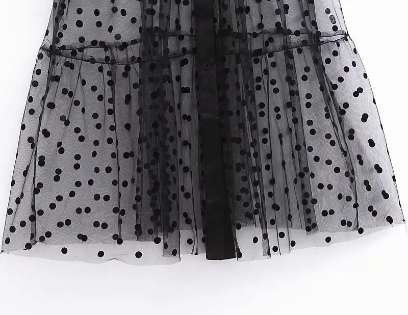 Сексуальное перспективное платье миди в горошек женское с длинным рукавом стиле