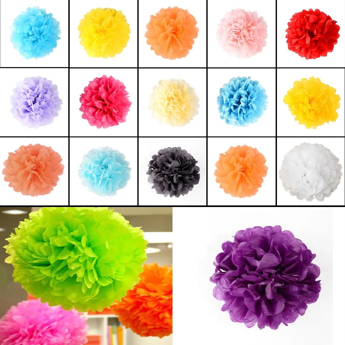 Папиросная бумага Pom Paper Flower Ball Pompom для дома сада свадьбы дня рождения и украшение