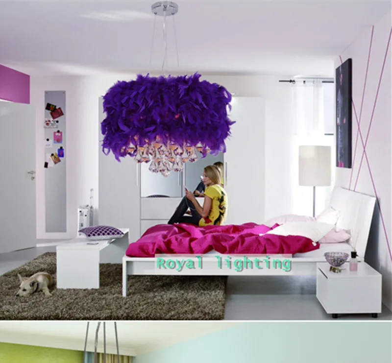 Cafe Новинка перо подвесные светильники Post современный кристалл алмаза лампы