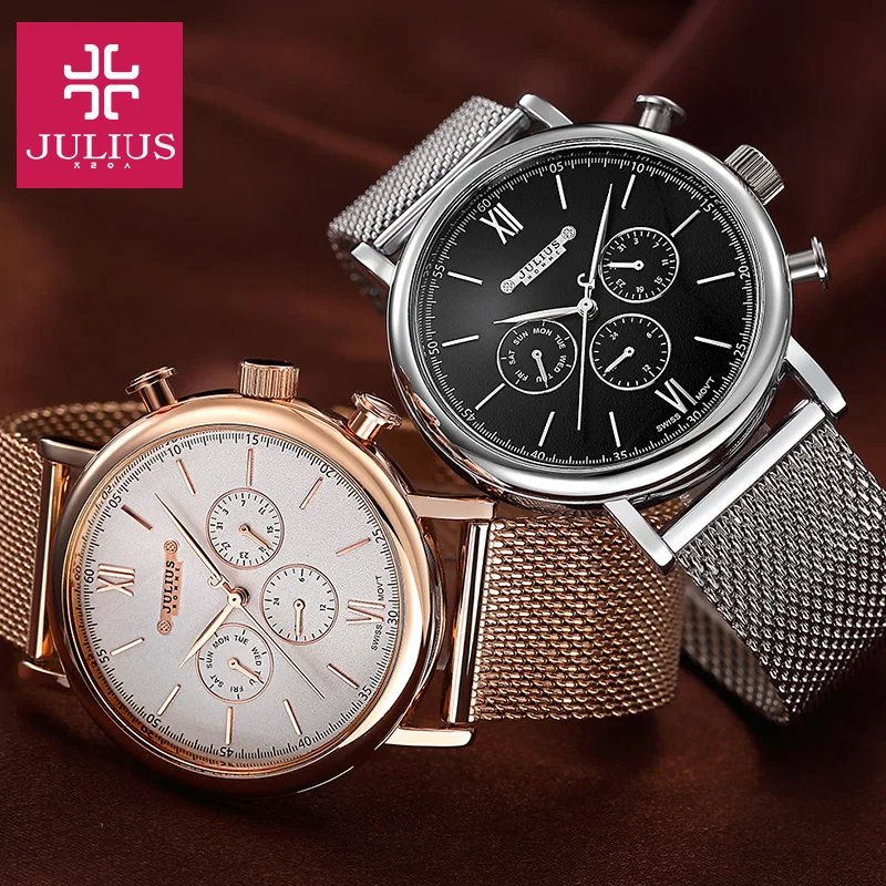 Часы наручные ISA Mov мужские модные превосходные с браслетом из нержавеющей стали