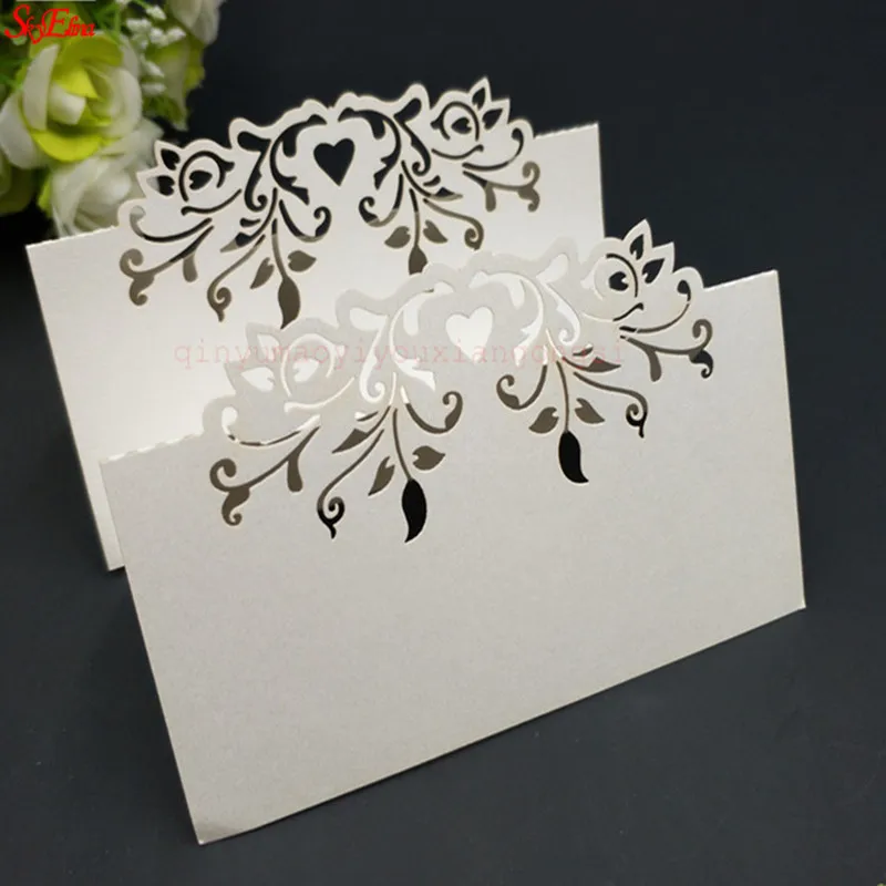 10 шт. Лазерная Рождественская открытка для сиденья полый женский свадебный