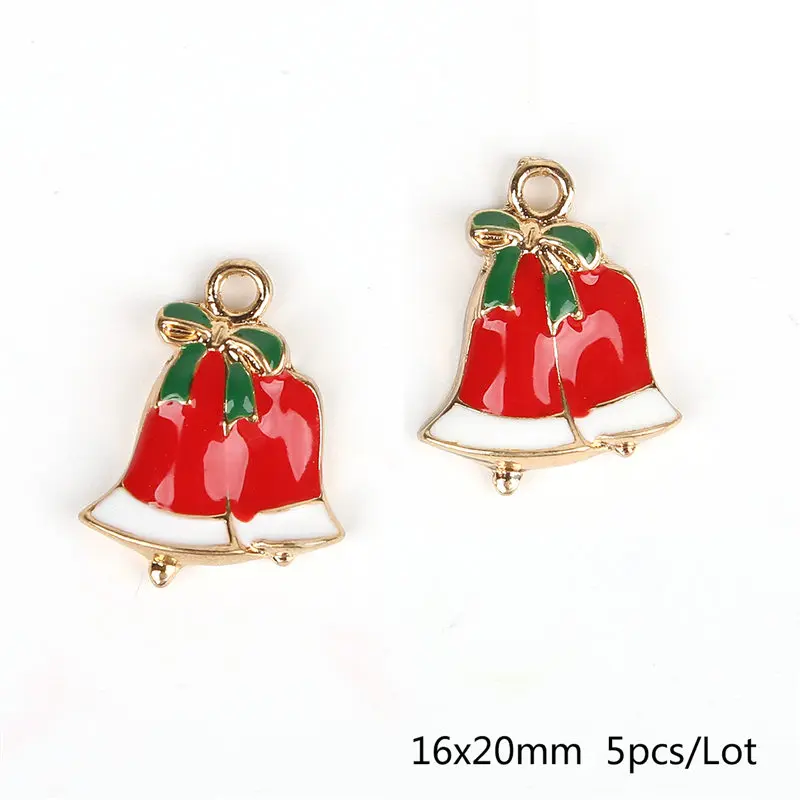 Double bells 5 шт./лот, Новое поступление, Рождественский сплав, подвеска, золотой цвет, для женщин, сделай сам, специальное ожерелье, браслет, серьги, ручная работа, ювелирное изделие - Окраска металла: Double bells