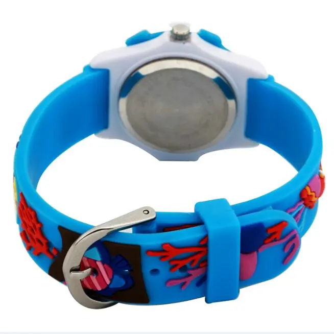 Водонепроницаемые детские часы с рыбками брендовые кварцевые наручные для