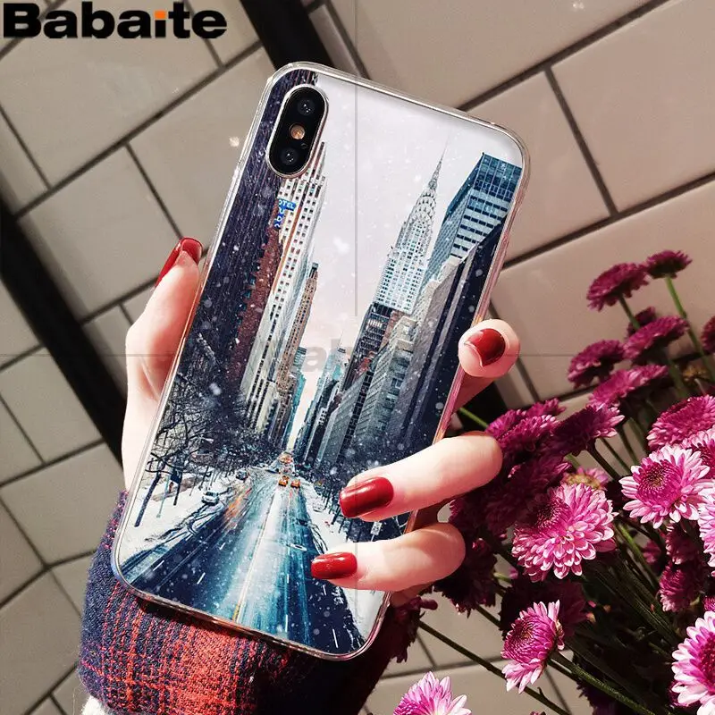 Babaite NYC Нью-Йорк городской пейзаж черный мягкий чехол для телефона Apple iPhone 8 7 6 6S Plus X XS MAX 5 5S SE XR Чехлы для мобильных телефонов